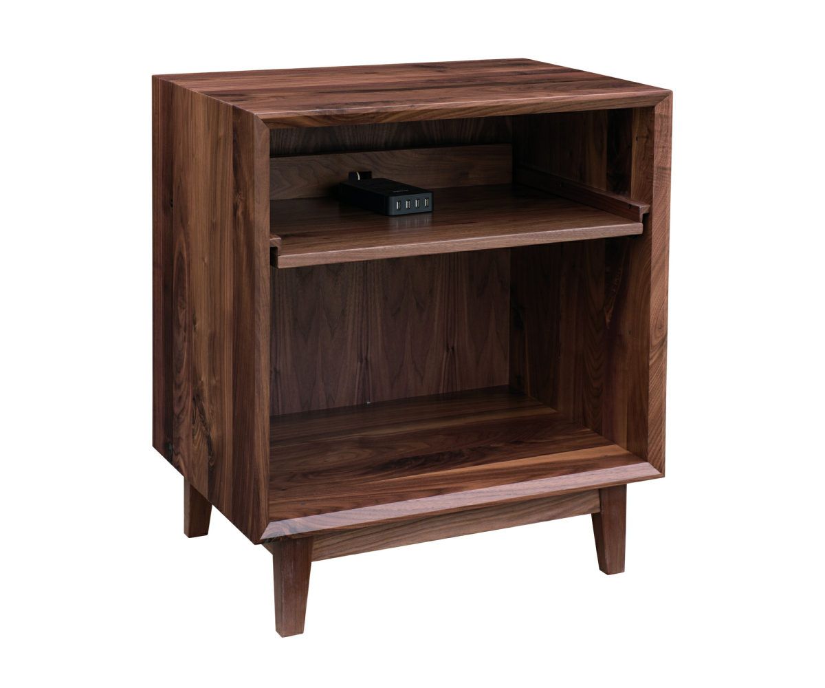 Palm Springs Open Nightstand with Pullout Shelf