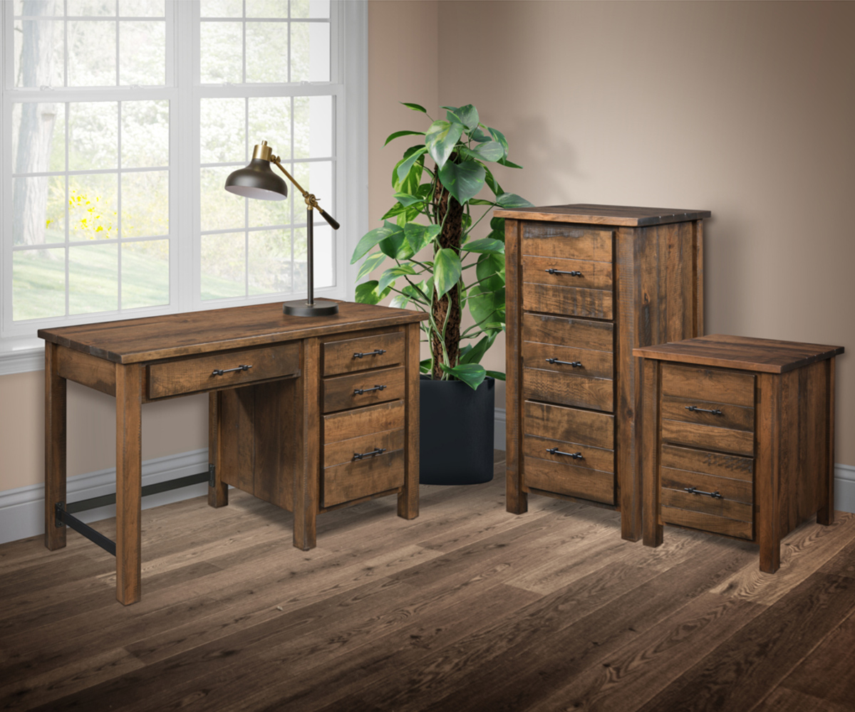 Farmhouse Single Pedestal Desk - Image 2