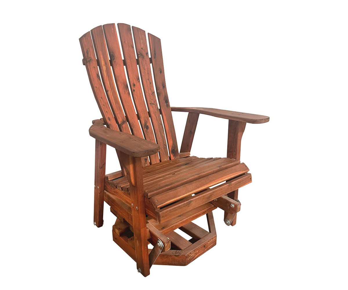 Lumbar Support Adirondack Swivel Glider