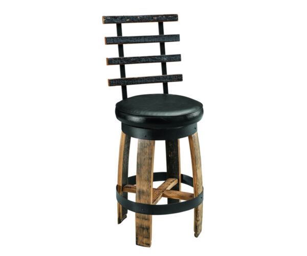 26" Swivel Barrel Bar Chair With Back