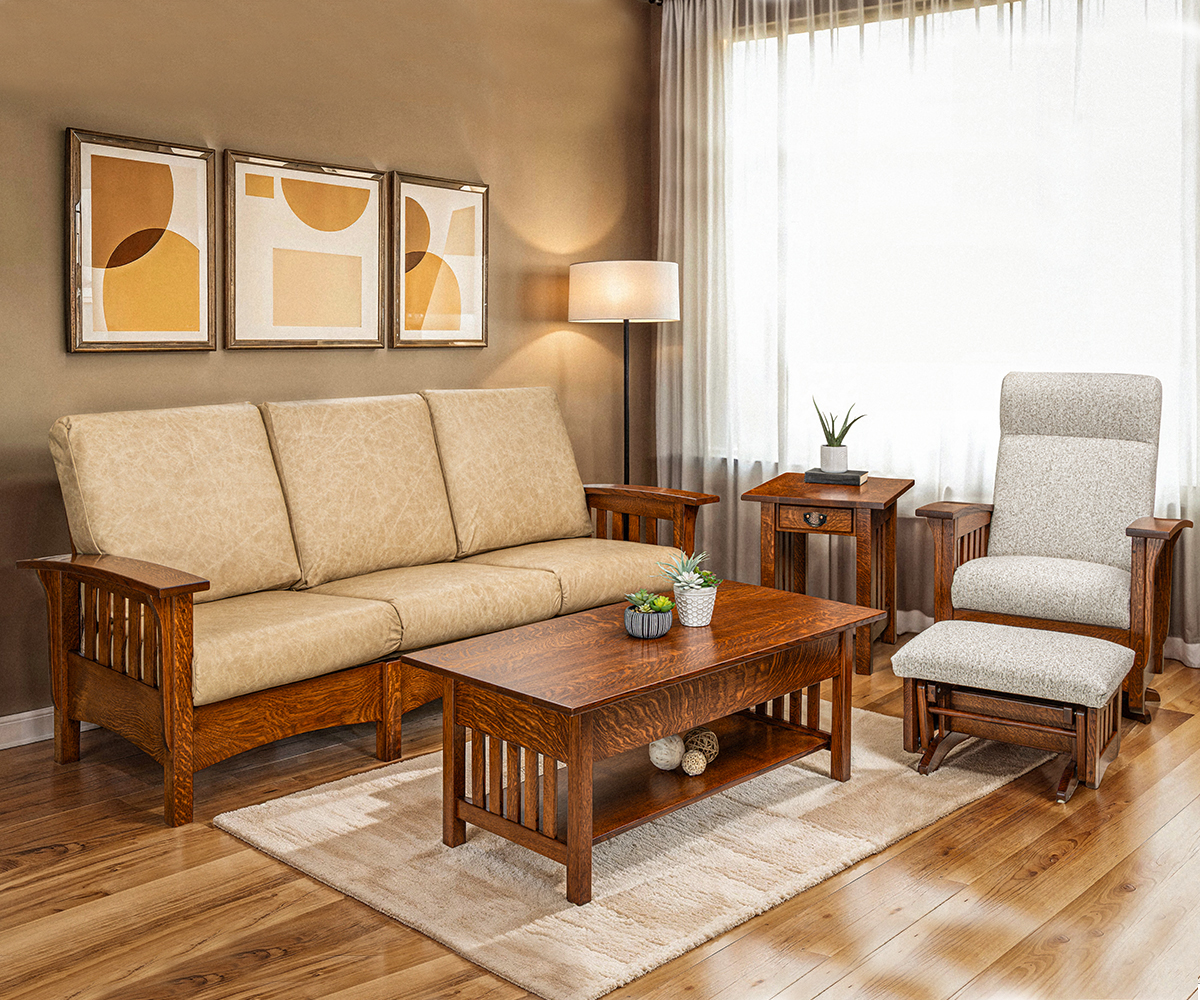 Classic Mission Ottoman - Image 3