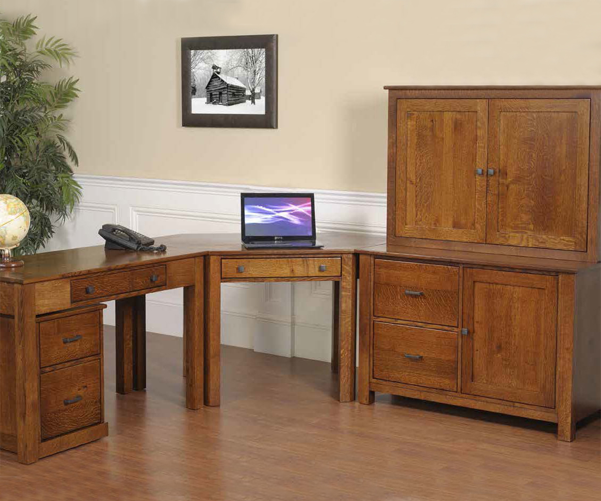 Clark Mission Modular 48" Credenza With Hutch - Image 5